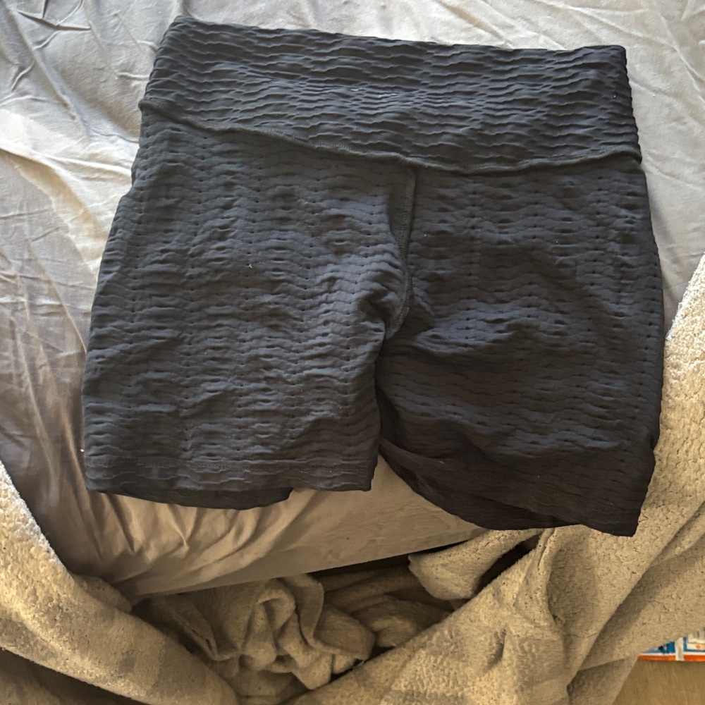 Victoria's Secret Black Textured Bike Shorts